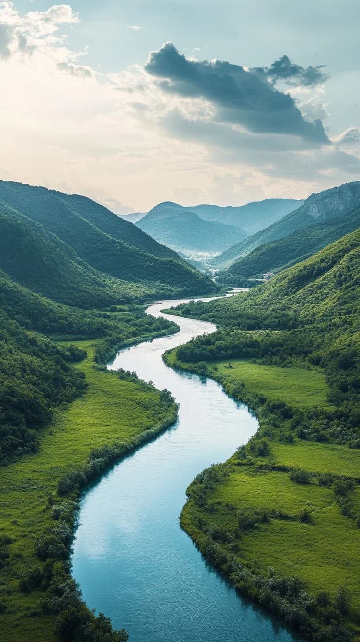 Winding river through a mountain valley — beginning with understanding
